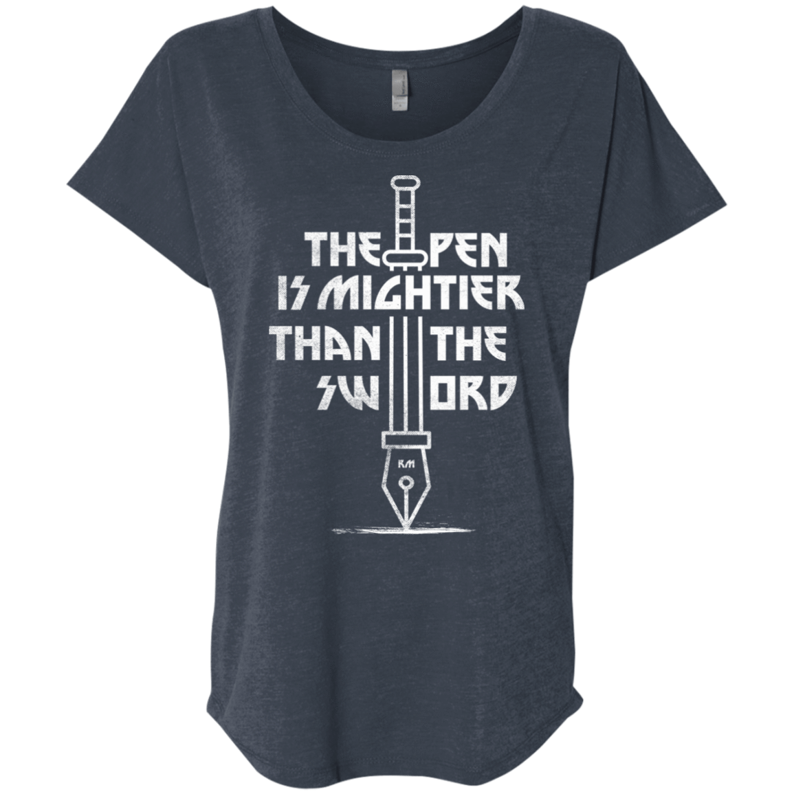 T-Shirts Vintage Navy / X-Small Mighty Pen Triblend Dolman Sleeve