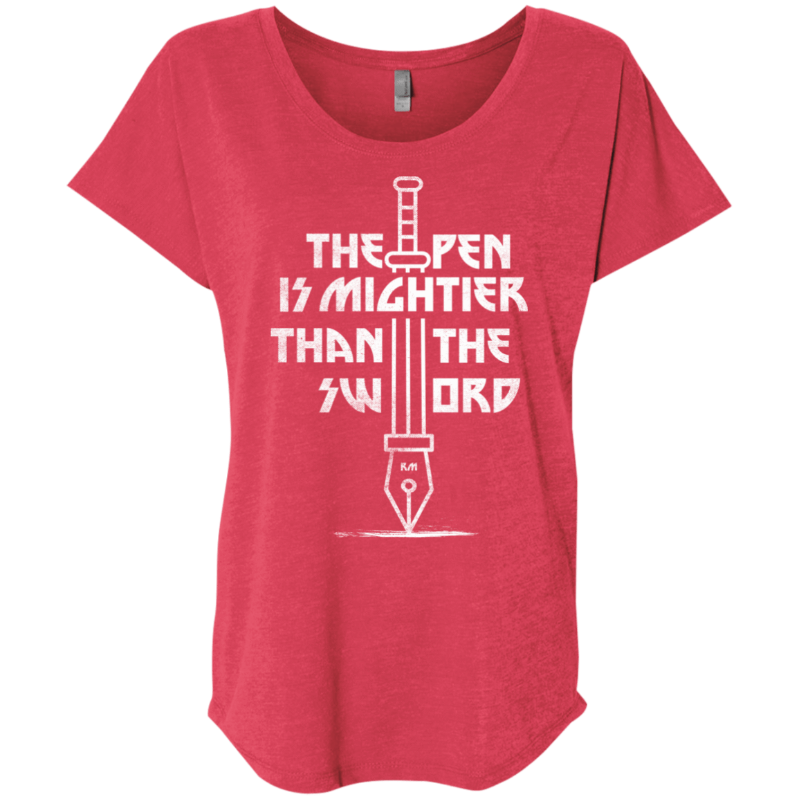 T-Shirts Vintage Red / X-Small Mighty Pen Triblend Dolman Sleeve