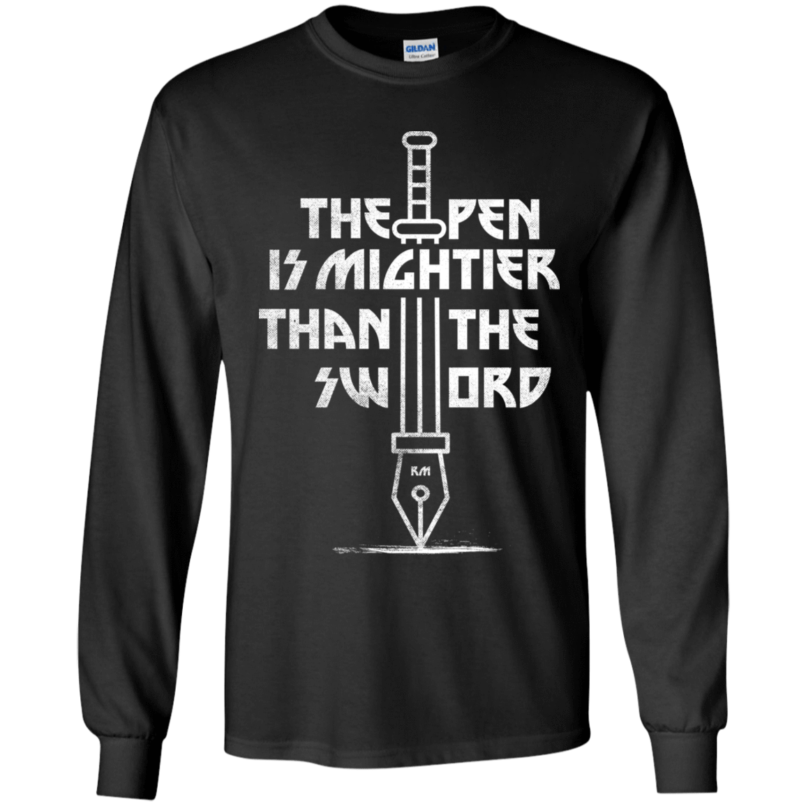 T-Shirts Black / YS Mighty Pen Youth Long Sleeve T-Shirt