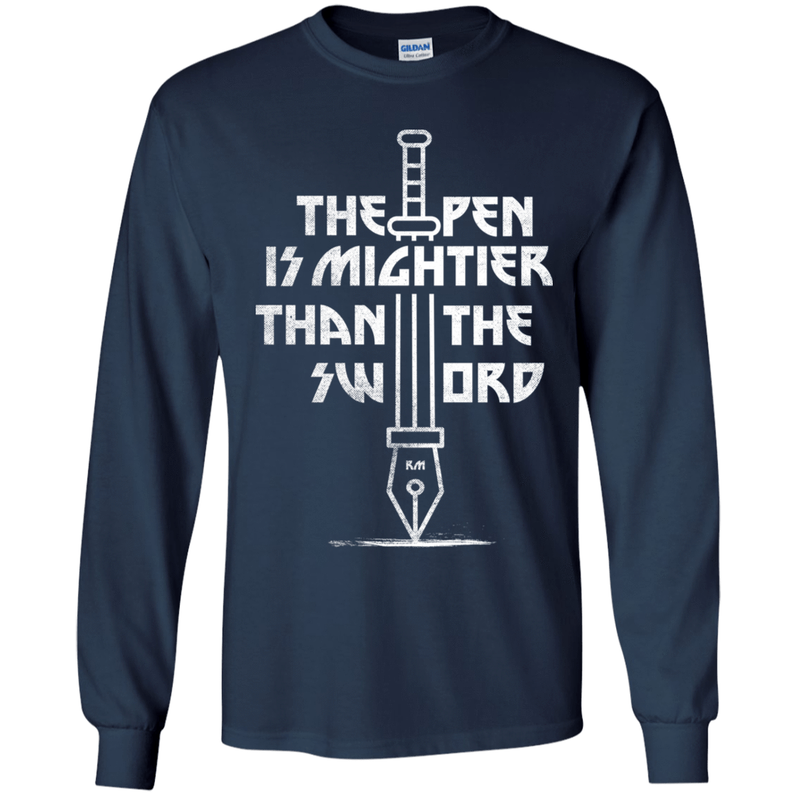 T-Shirts Navy / YS Mighty Pen Youth Long Sleeve T-Shirt