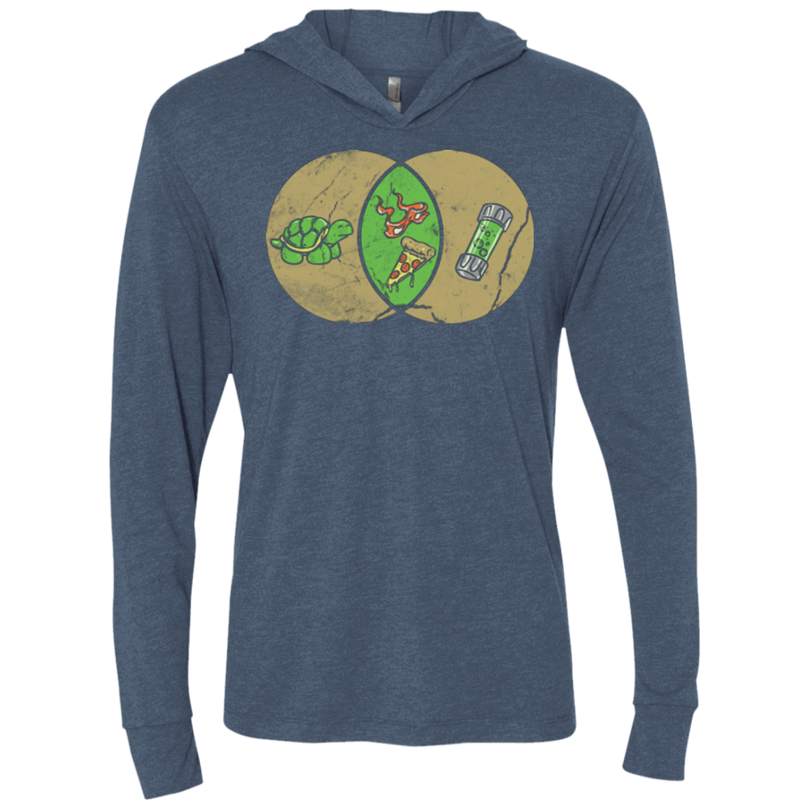 T-Shirts Indigo / X-Small Mikey Diagram Triblend Long Sleeve Hoodie Tee