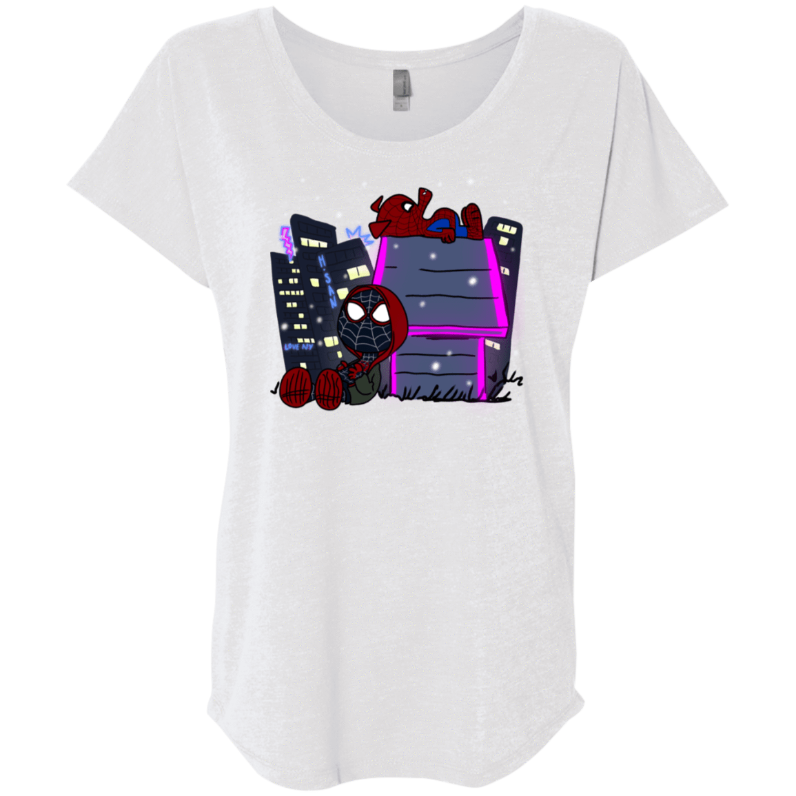 T-Shirts Heather White / X-Small Miles and Porker Triblend Dolman Sleeve