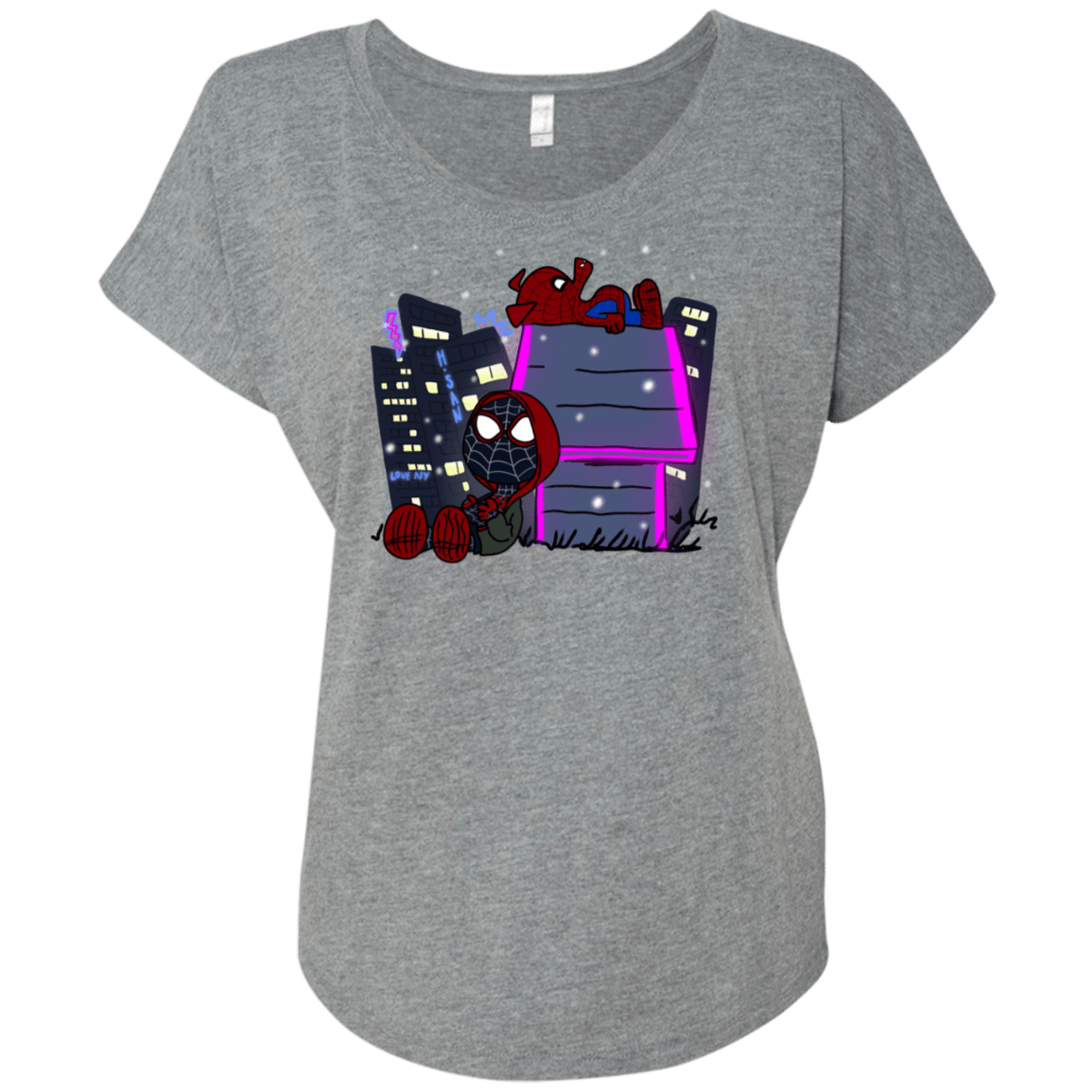 T-Shirts Premium Heather / X-Small Miles and Porker Triblend Dolman Sleeve