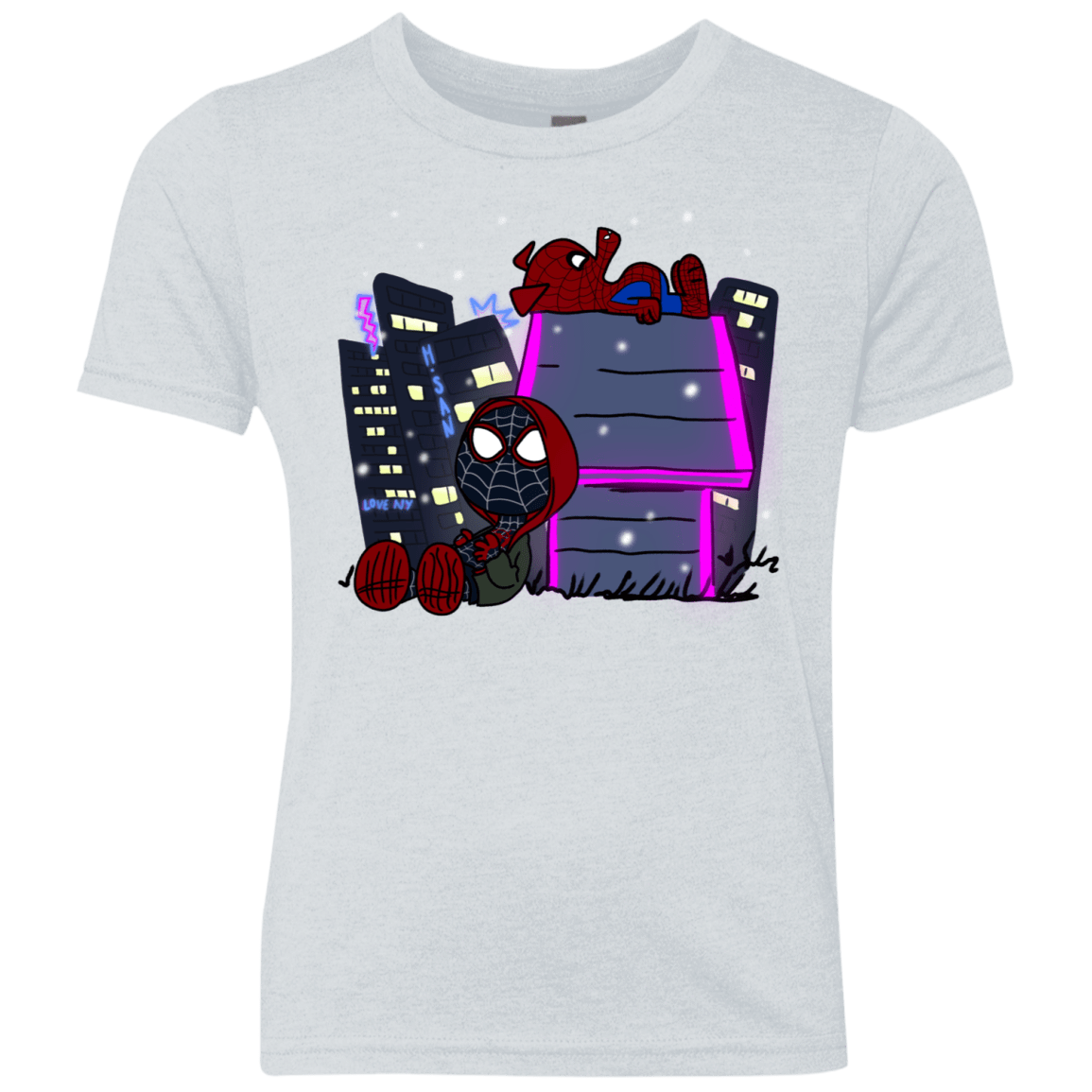 T-Shirts Heather White / YXS Miles and Porker Youth Triblend T-Shirt
