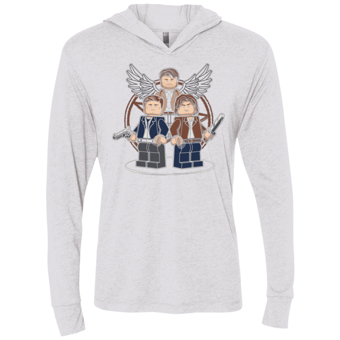 T-Shirts Heather White / X-Small Mini Hunters Triblend Long Sleeve Hoodie Tee