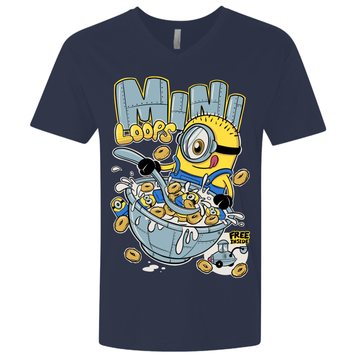 T-Shirts Midnight Navy / X-Small Mini Loops Men's Premium V-Neck