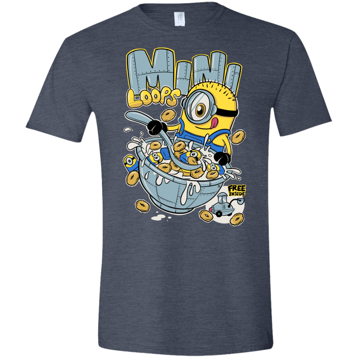 T-Shirts Heather Navy / S Mini Loops Men's Semi-Fitted Softstyle