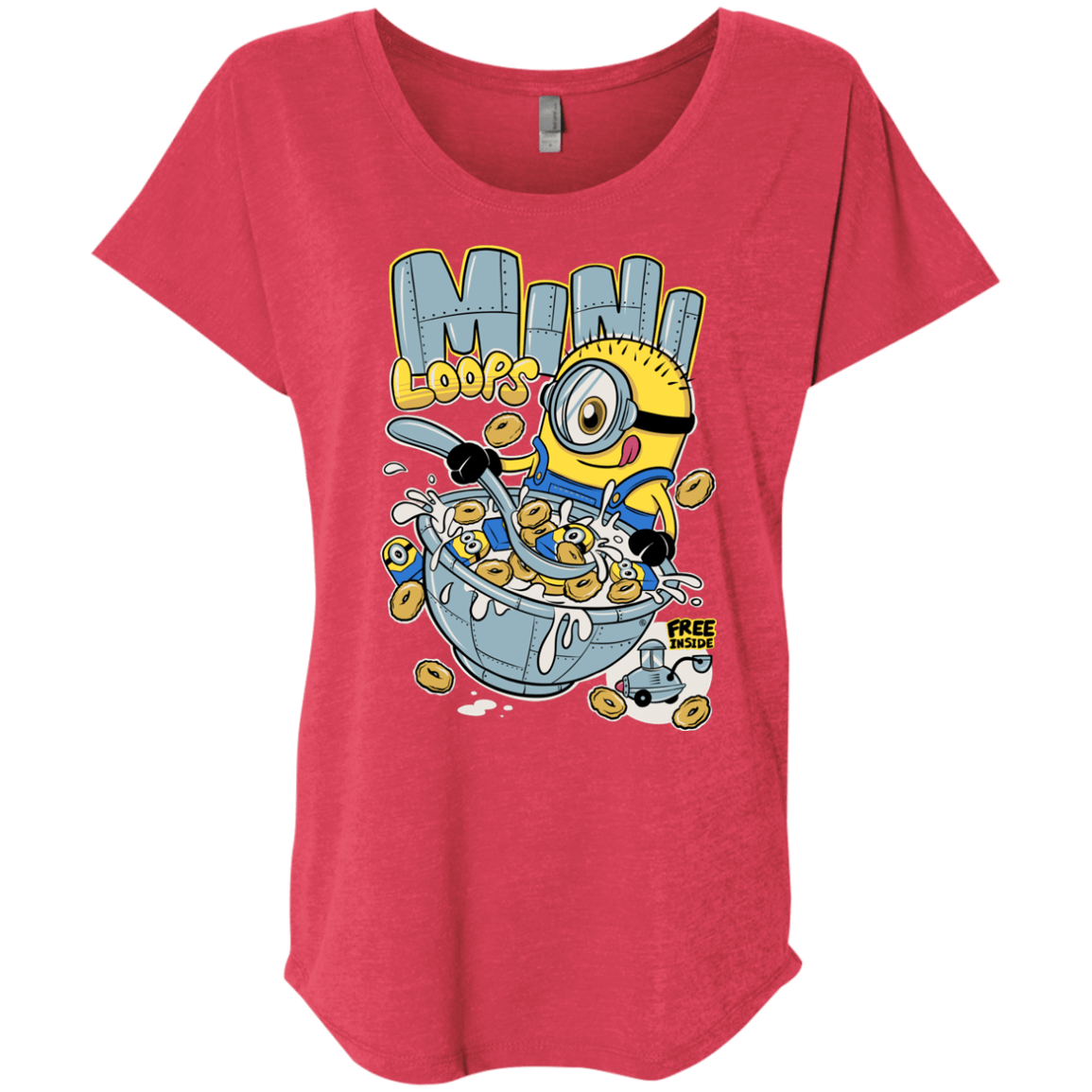 T-Shirts Vintage Red / X-Small Mini Loops Triblend Dolman Sleeve