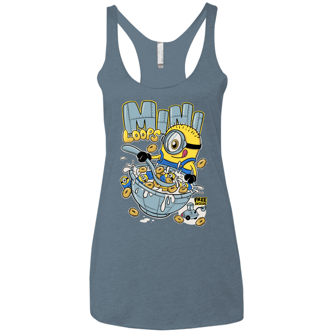 T-Shirts Indigo / X-Small Mini Loops Women's Triblend Racerback Tank