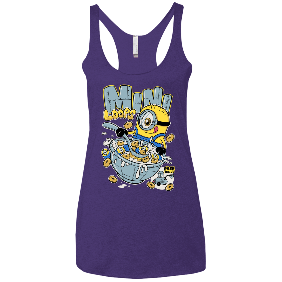 T-Shirts Purple Rush / X-Small Mini Loops Women's Triblend Racerback Tank