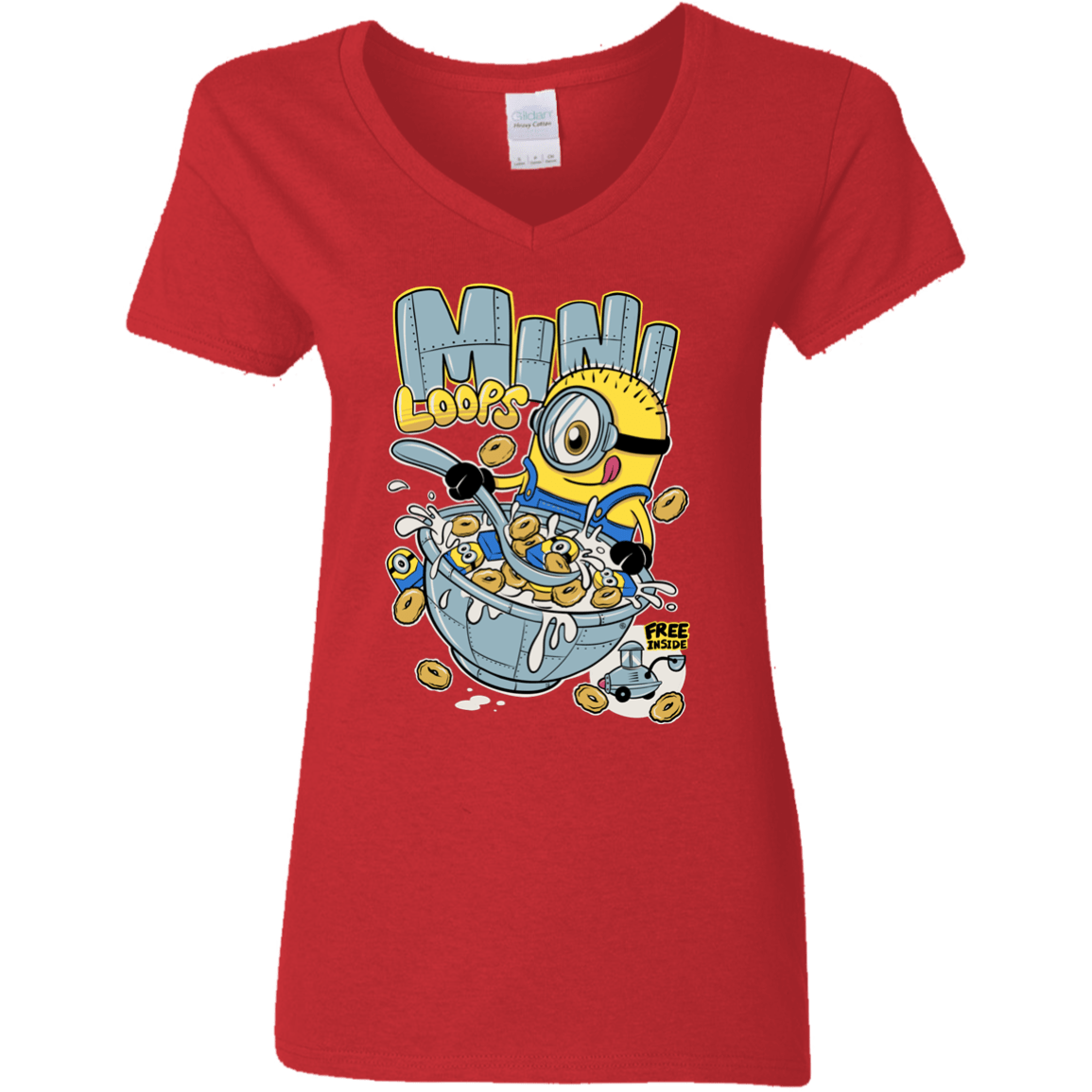 T-Shirts Red / S Mini Loops Women's V-Neck T-Shirt