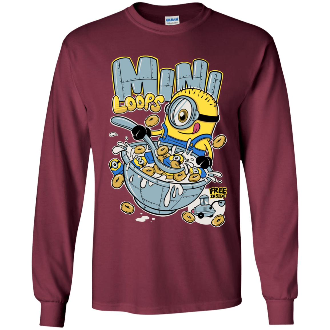T-Shirts Maroon / YS Mini Loops Youth Long Sleeve T-Shirt