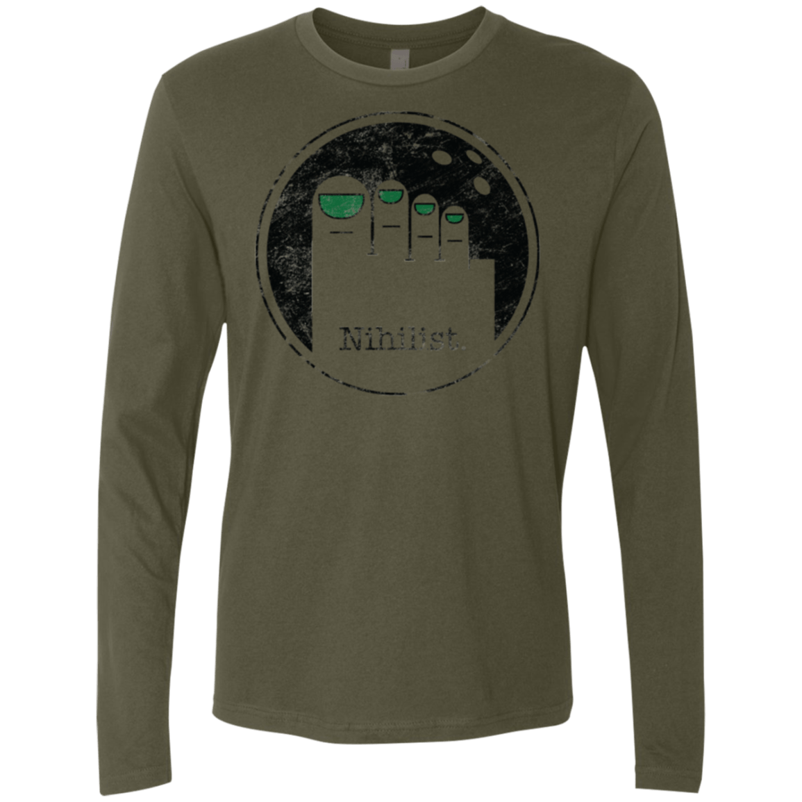 T-Shirts Military Green / Small Minimalist Nihilist Men's Premium Long Sleeve
