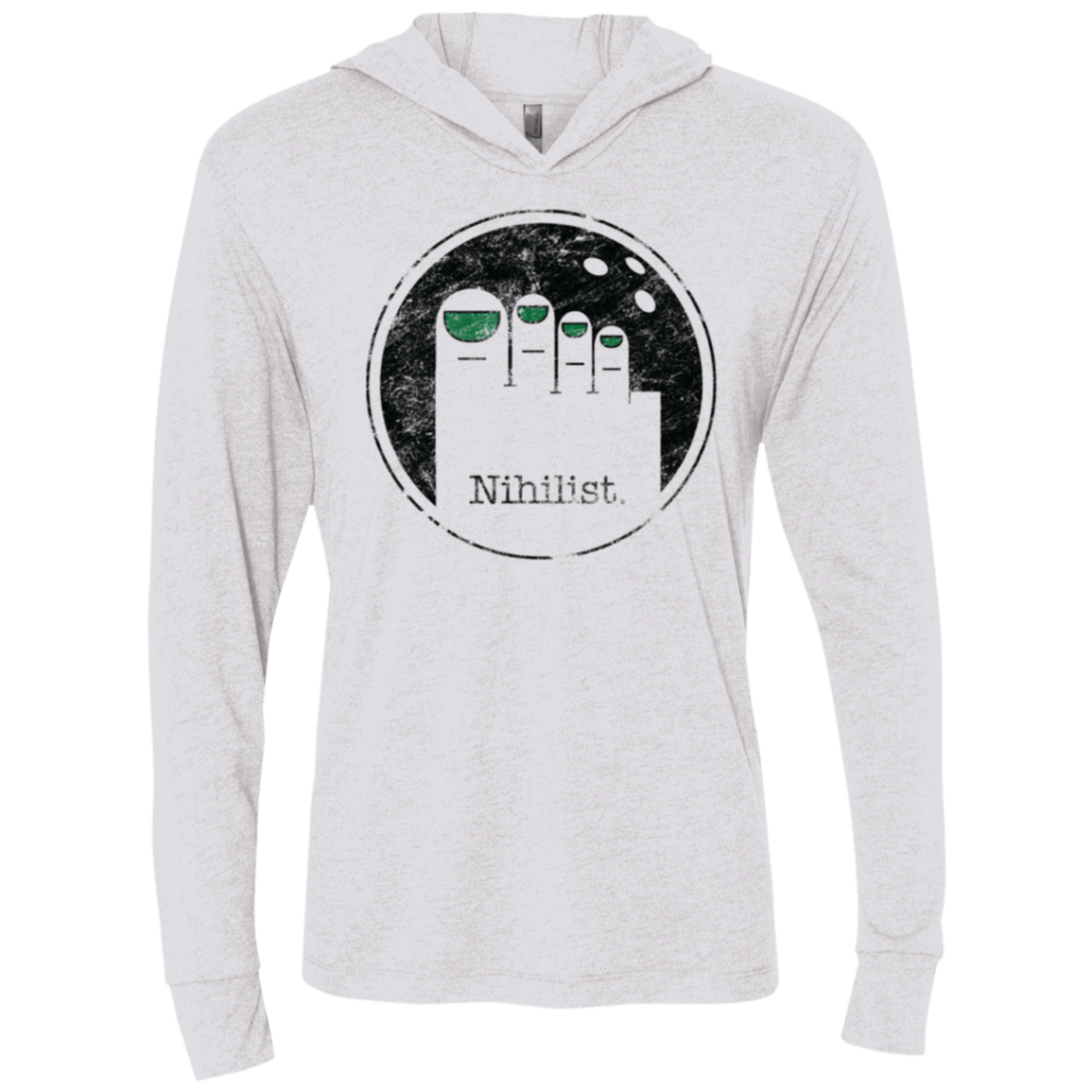 T-Shirts Heather White / X-Small Minimalist Nihilist Triblend Long Sleeve Hoodie Tee