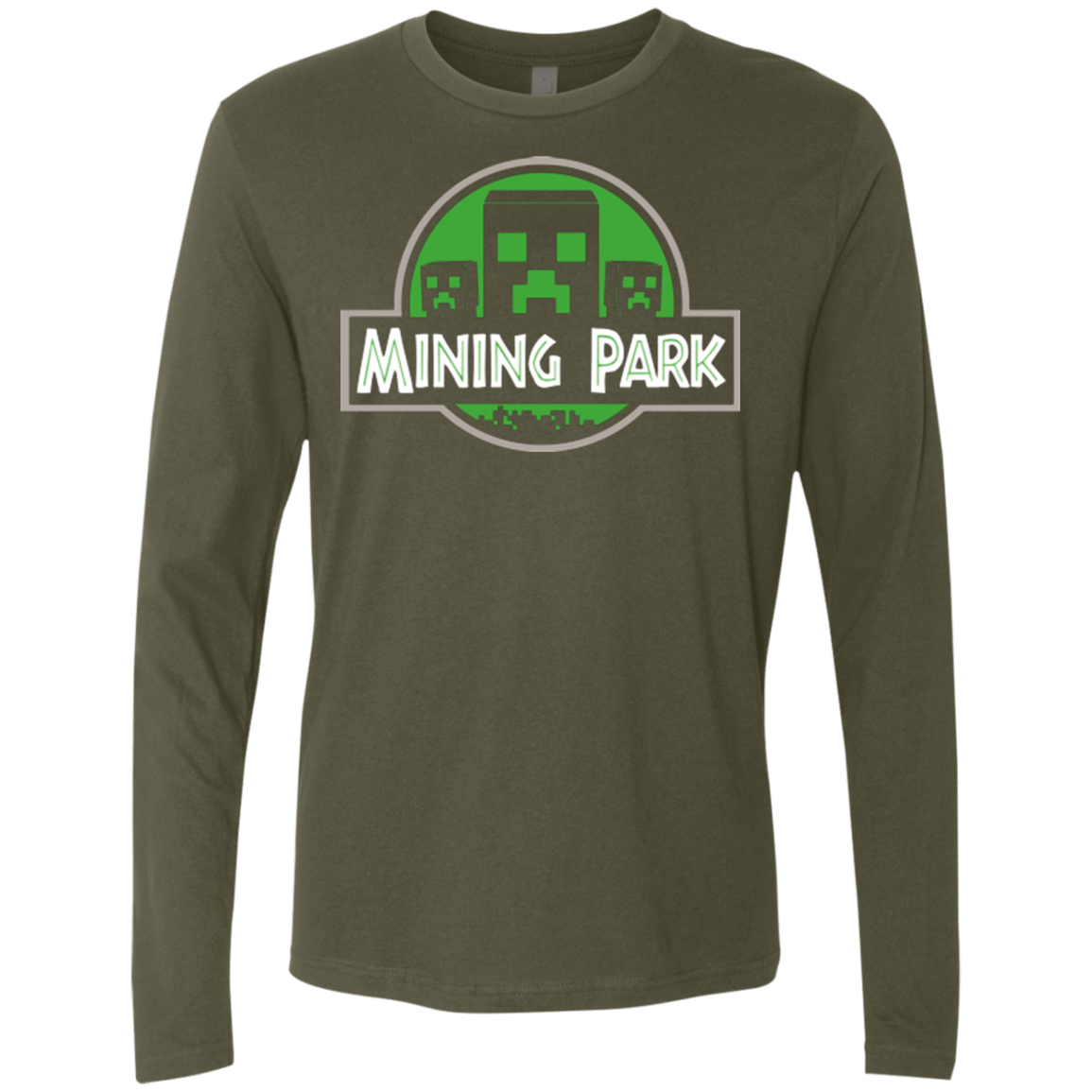 T-Shirts Military Green / Small Mining Park Men's Premium Long Sleeve