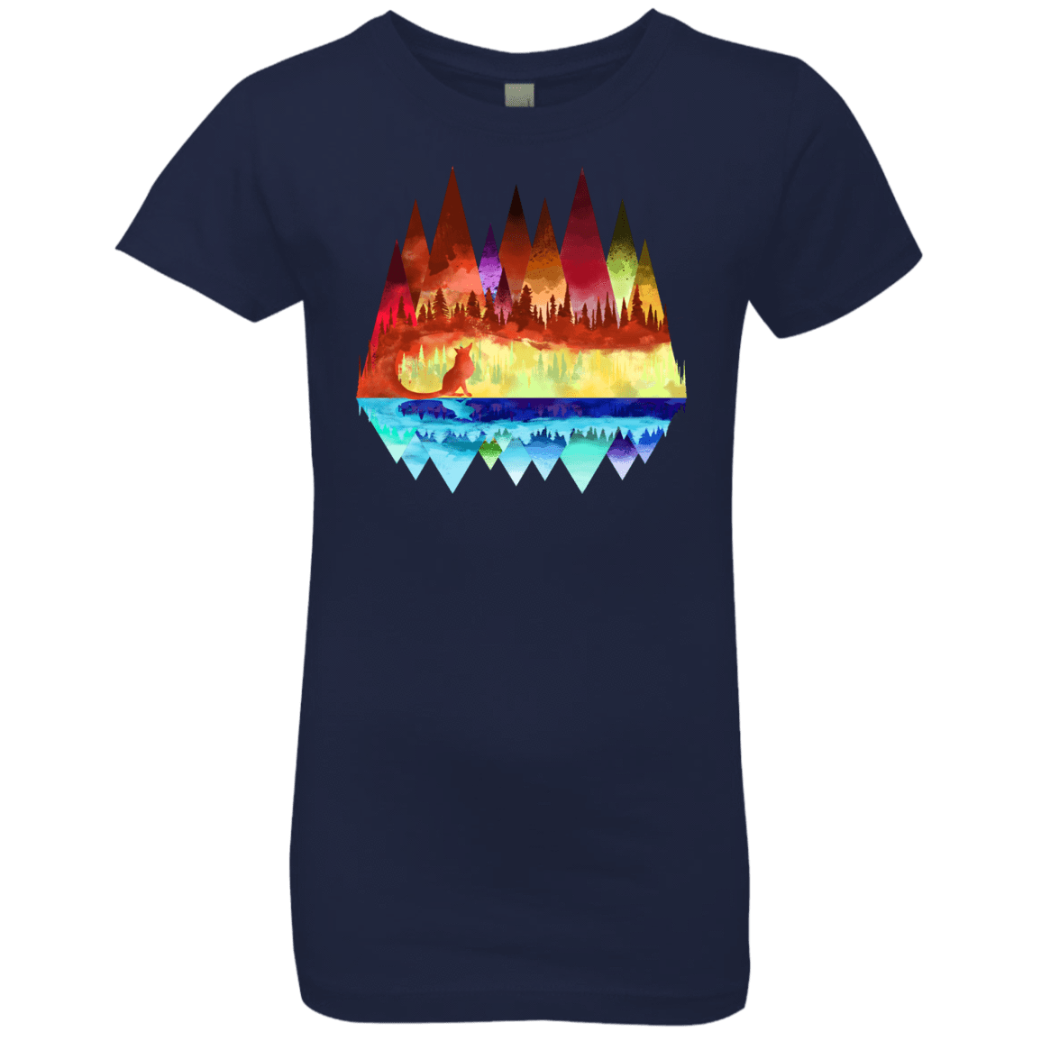 T-Shirts Midnight Navy / YXS Mirrored Range Girls Premium T-Shirt