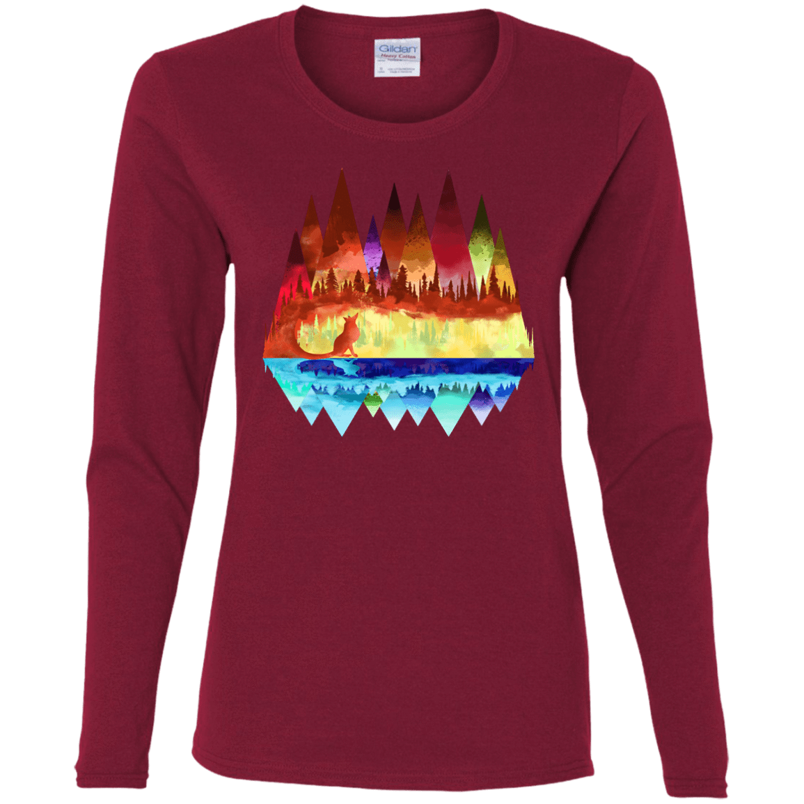 T-Shirts Cardinal / S Mirrored Range Women's Long Sleeve T-Shirt