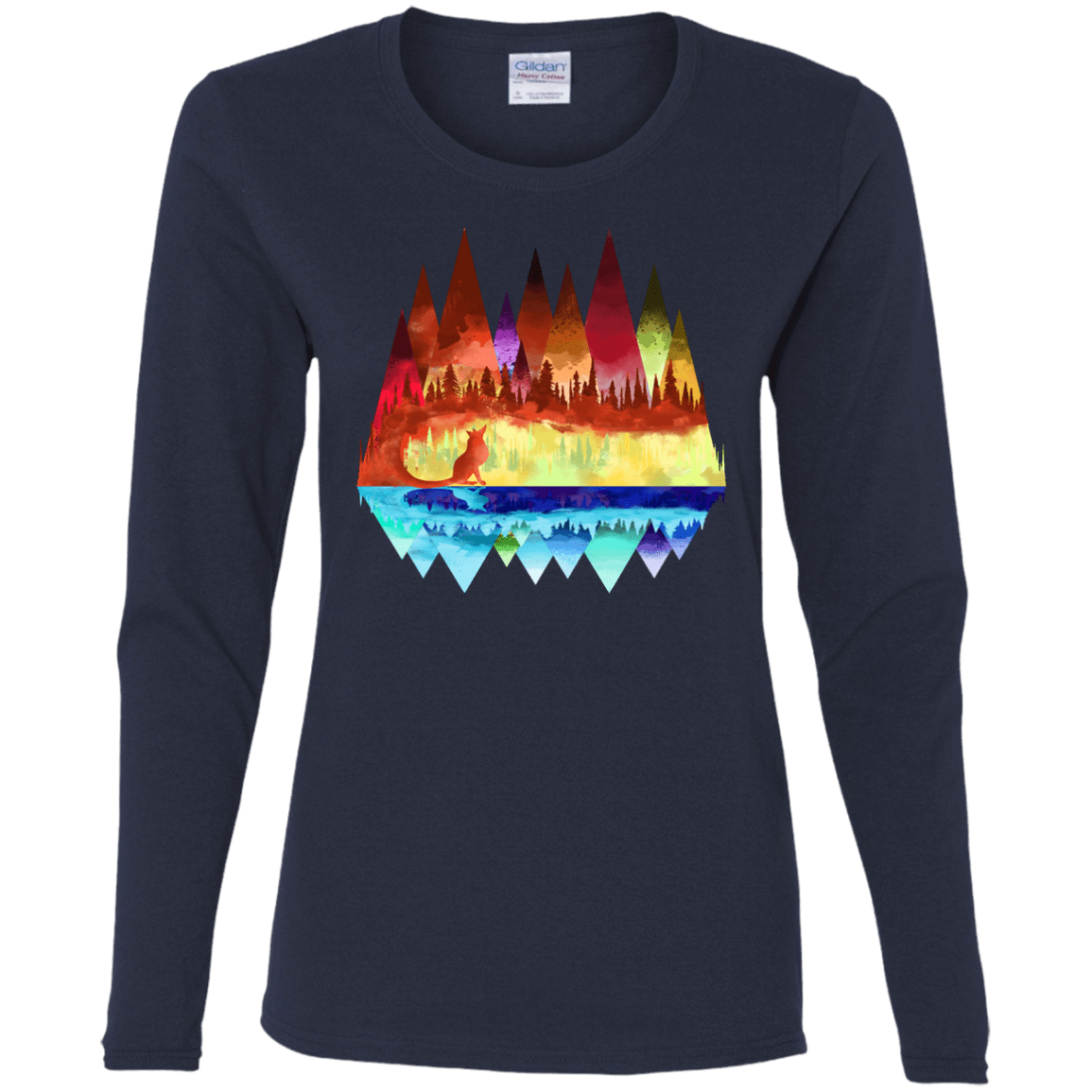 T-Shirts Navy / S Mirrored Range Women's Long Sleeve T-Shirt