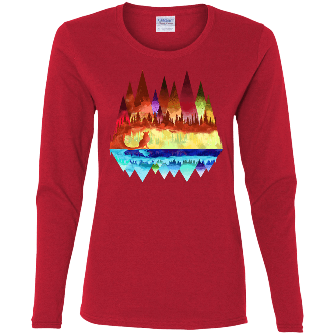 T-Shirts Red / S Mirrored Range Women's Long Sleeve T-Shirt