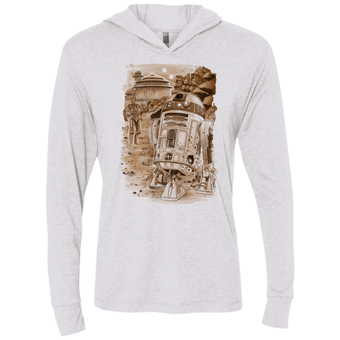 T-Shirts Heather White / X-Small Mission to jabba palace Triblend Long Sleeve Hoodie Tee