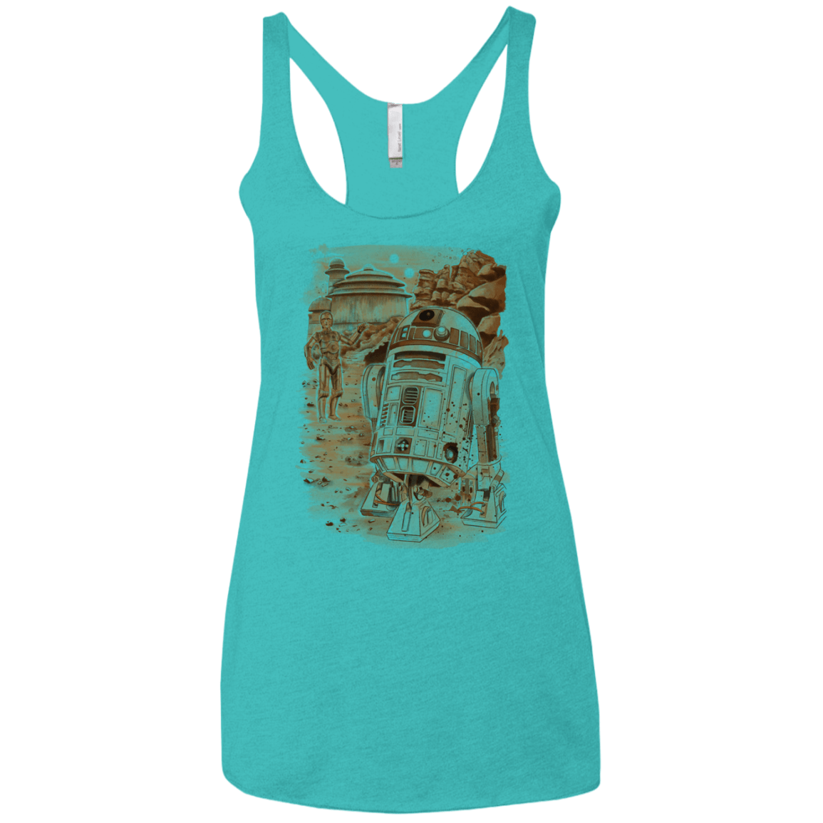 T-Shirts Tahiti Blue / X-Small Mission to jabba palace Women's Triblend Racerback Tank