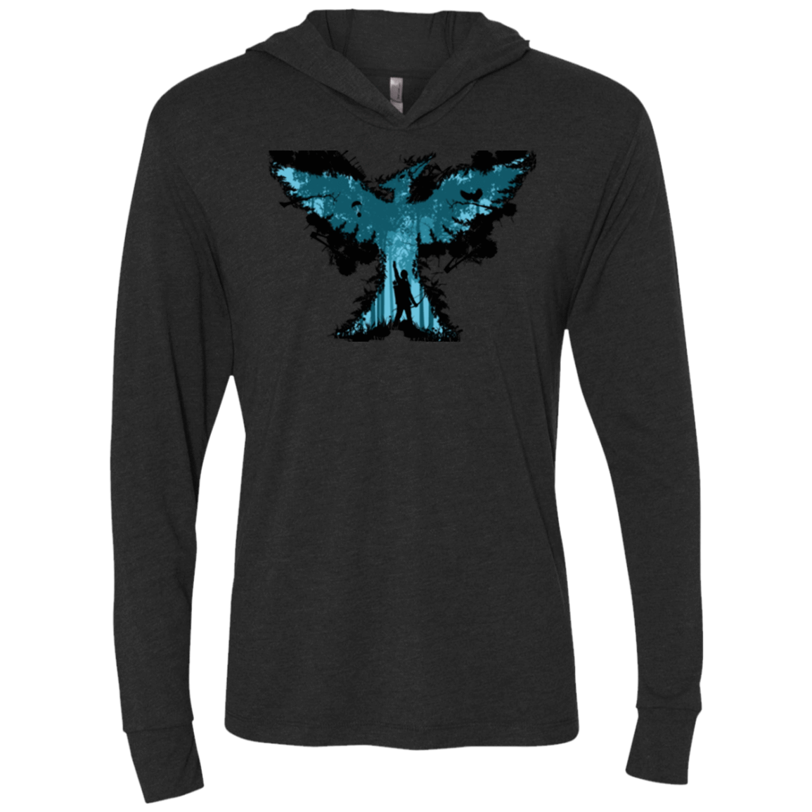 T-Shirts Vintage Black / X-Small Mocking jay Triblend Long Sleeve Hoodie Tee