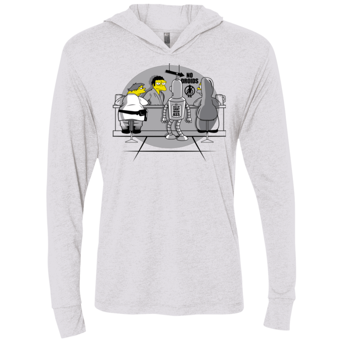 T-Shirts Heather White / X-Small Moes Cantina Irish Triblend Long Sleeve Hoodie Tee