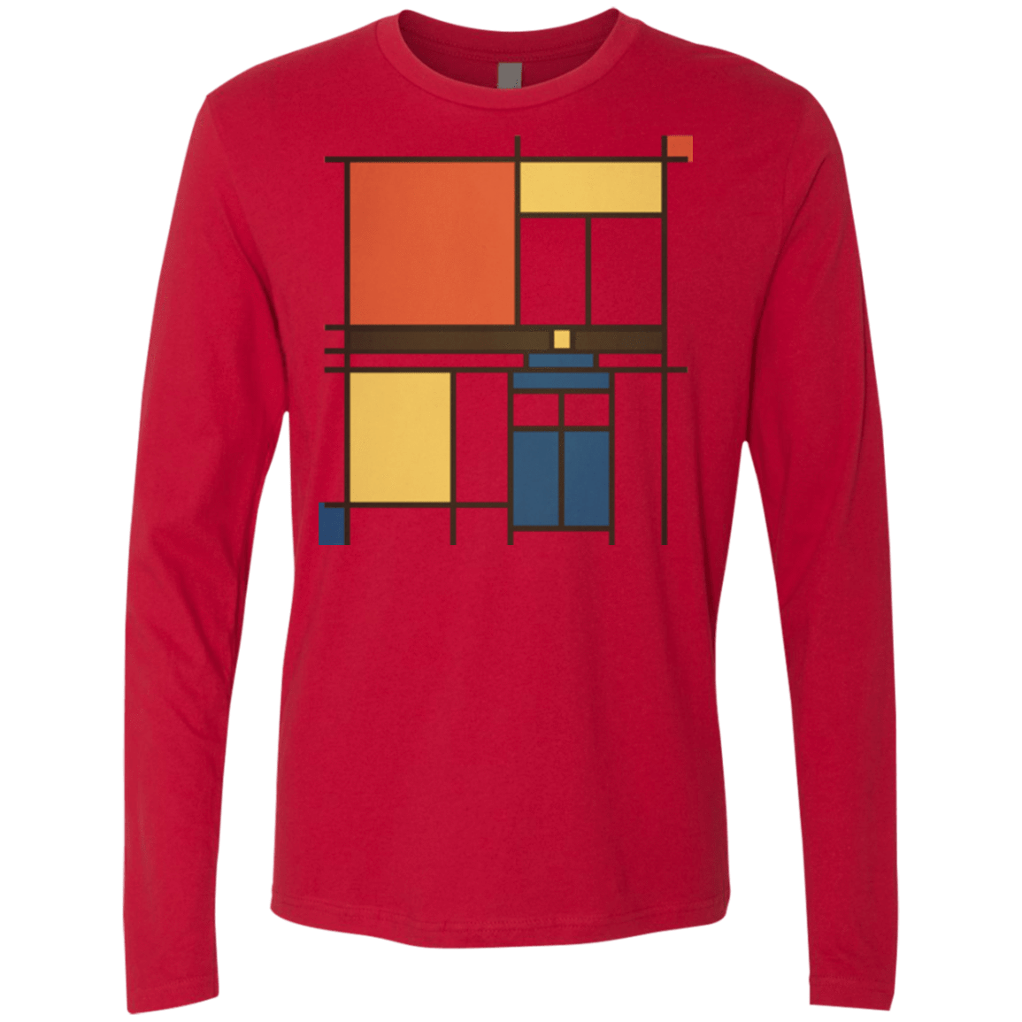 T-Shirts Red / Small Mondrian Who Men's Premium Long Sleeve