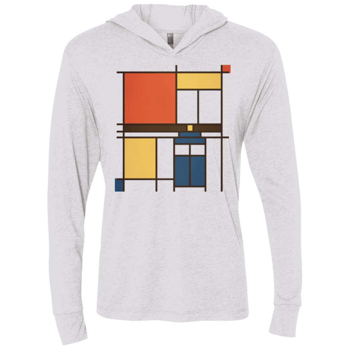 T-Shirts Heather White / X-Small Mondrian Who Triblend Long Sleeve Hoodie Tee