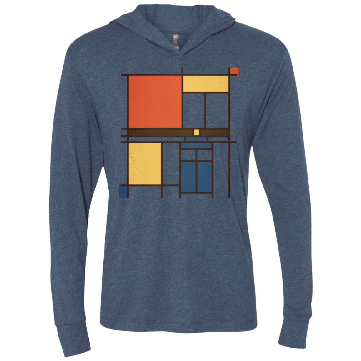 T-Shirts Indigo / X-Small Mondrian Who Triblend Long Sleeve Hoodie Tee