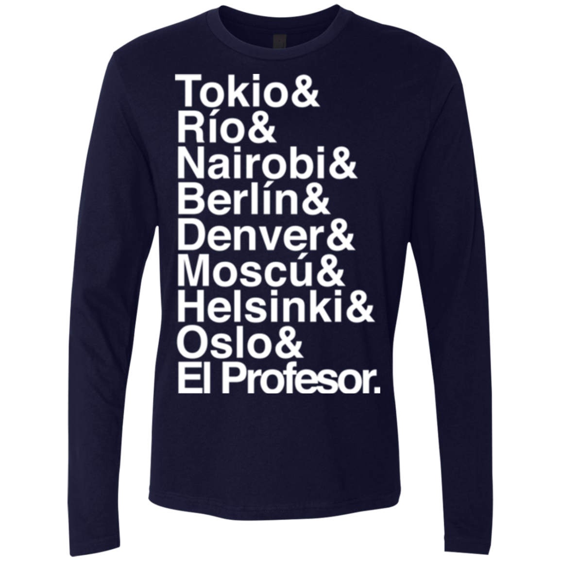 T-Shirts Midnight Navy / S Money Heist Jetset Men's Premium Long Sleeve