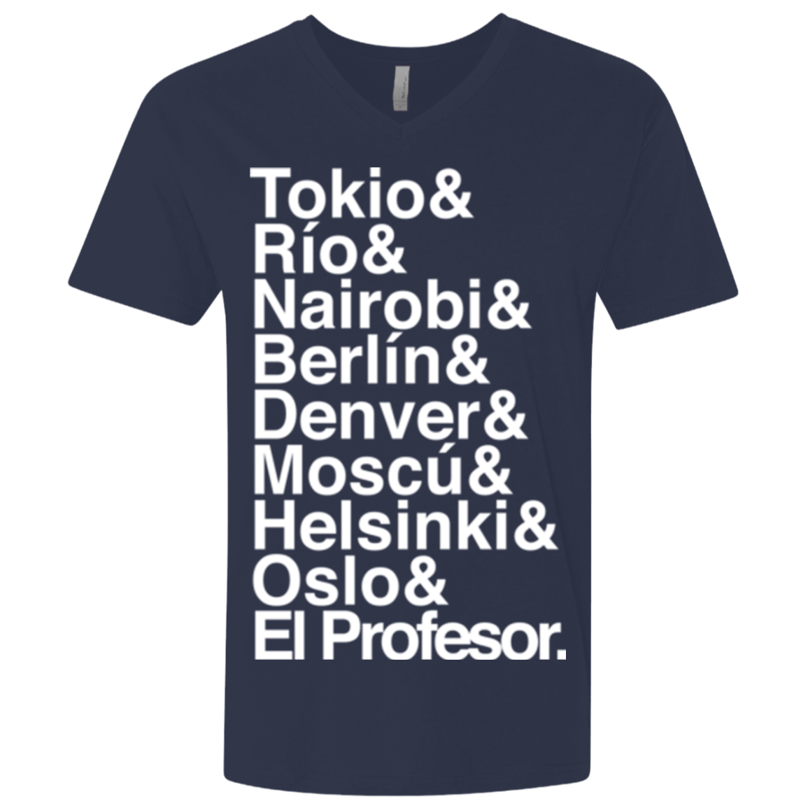T-Shirts Midnight Navy / X-Small Money Heist Jetset Men's Premium V-Neck
