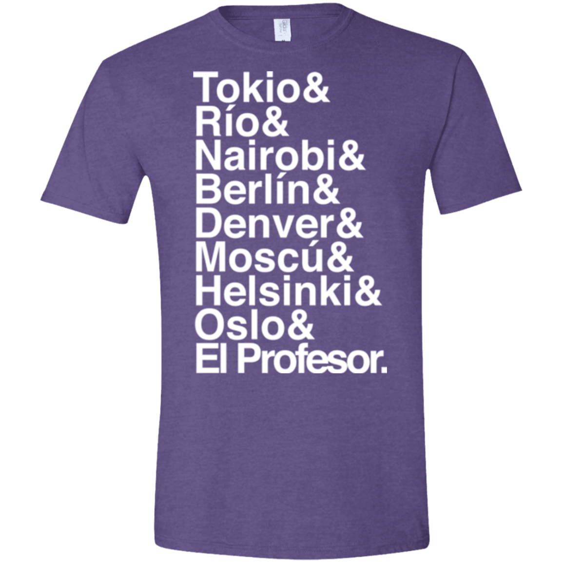 T-Shirts Heather Purple / S Money Heist Jetset Men's Semi-Fitted Softstyle