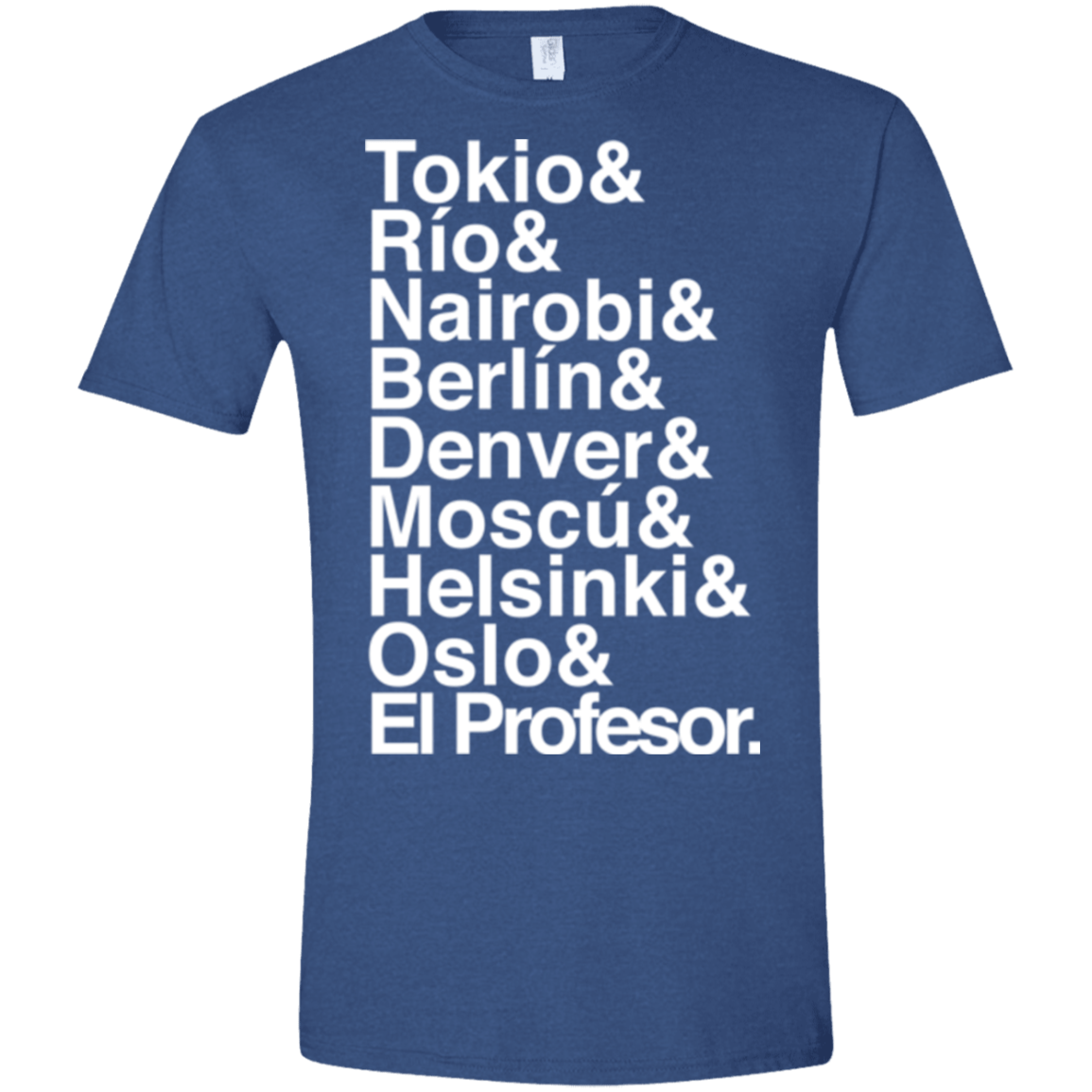 T-Shirts Heather Royal / X-Small Money Heist Jetset Men's Semi-Fitted Softstyle