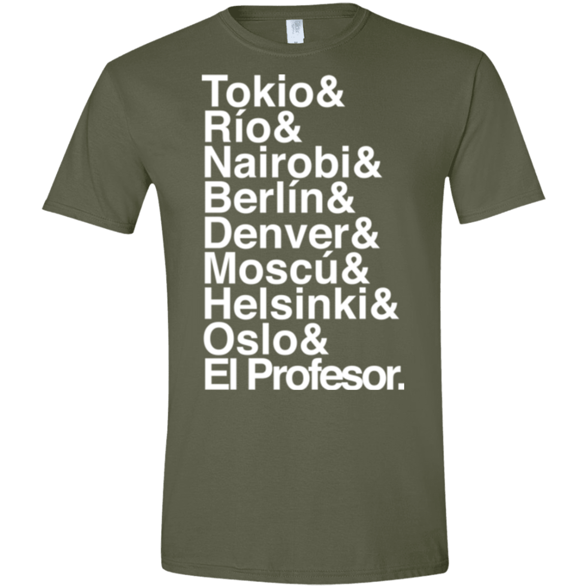 T-Shirts Military Green / S Money Heist Jetset Men's Semi-Fitted Softstyle