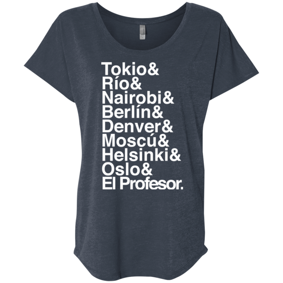 T-Shirts Vintage Navy / X-Small Money Heist Jetset Triblend Dolman Sleeve