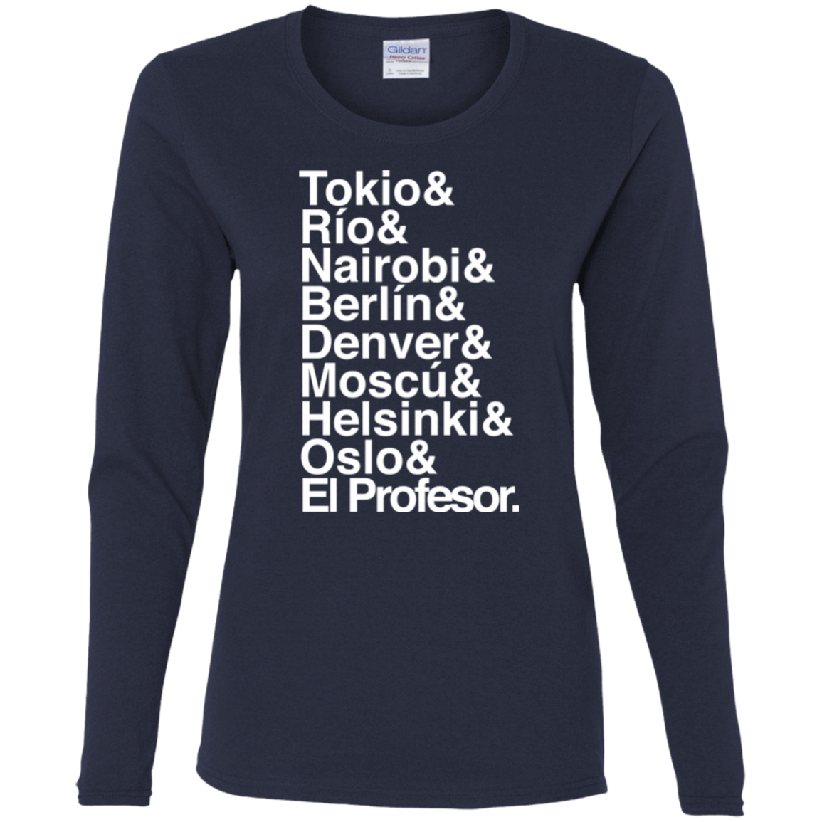 T-Shirts Navy / S Money Heist Jetset Women's Long Sleeve T-Shirt