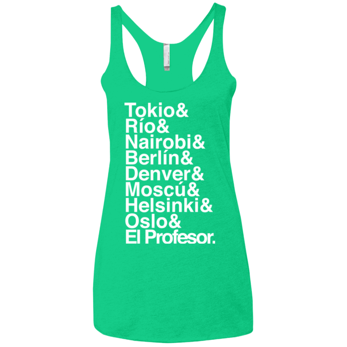 T-Shirts Envy / X-Small Money Heist Jetset Women's Triblend Racerback Tank