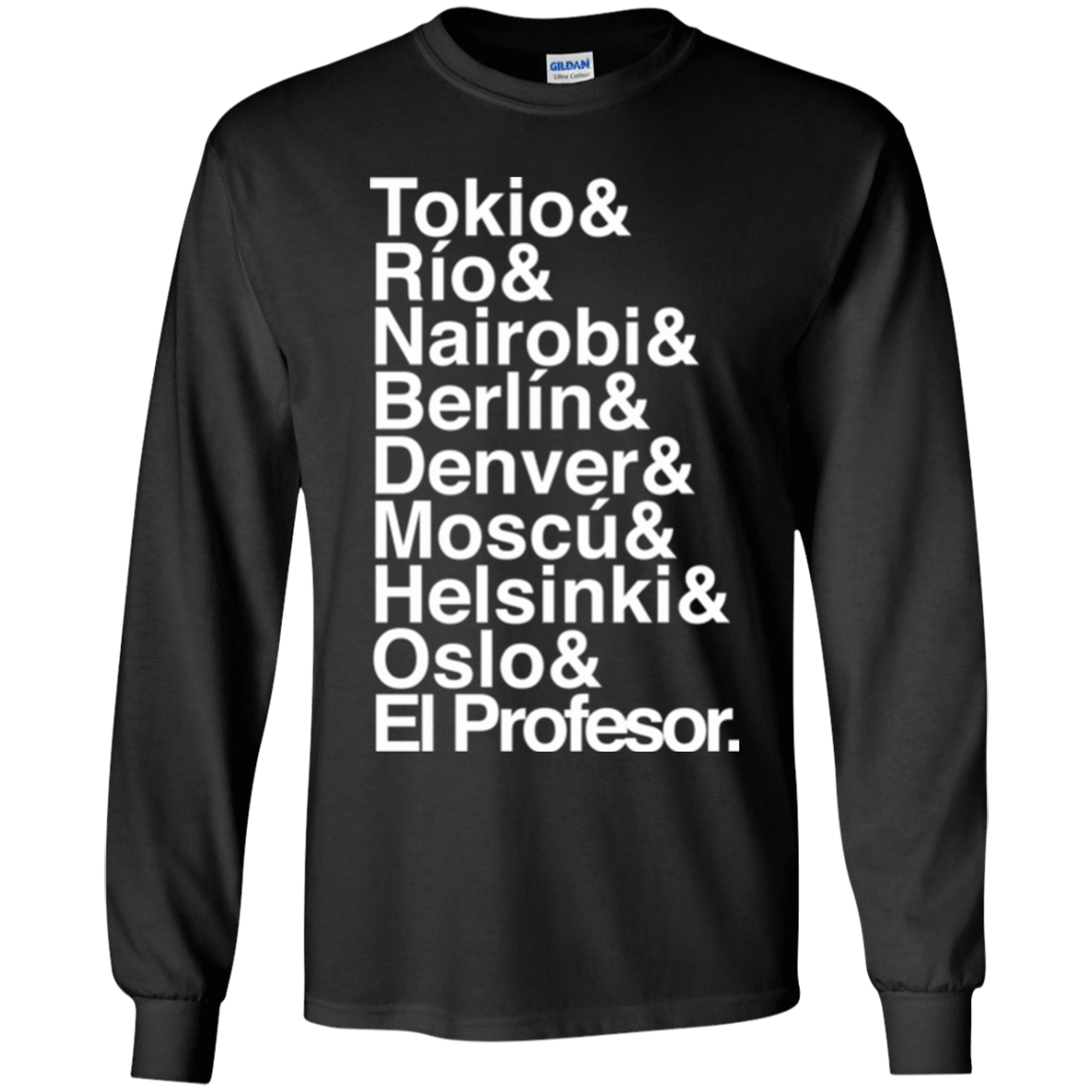 T-Shirts Black / YS Money Heist Jetset Youth Long Sleeve T-Shirt