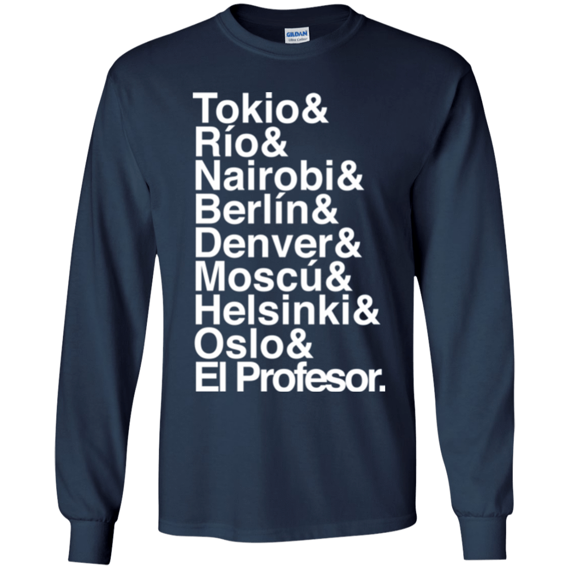 T-Shirts Navy / YS Money Heist Jetset Youth Long Sleeve T-Shirt