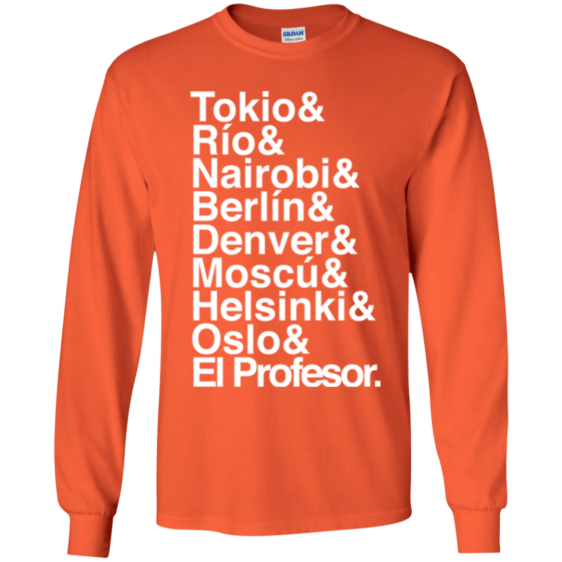 T-Shirts Orange / YS Money Heist Jetset Youth Long Sleeve T-Shirt