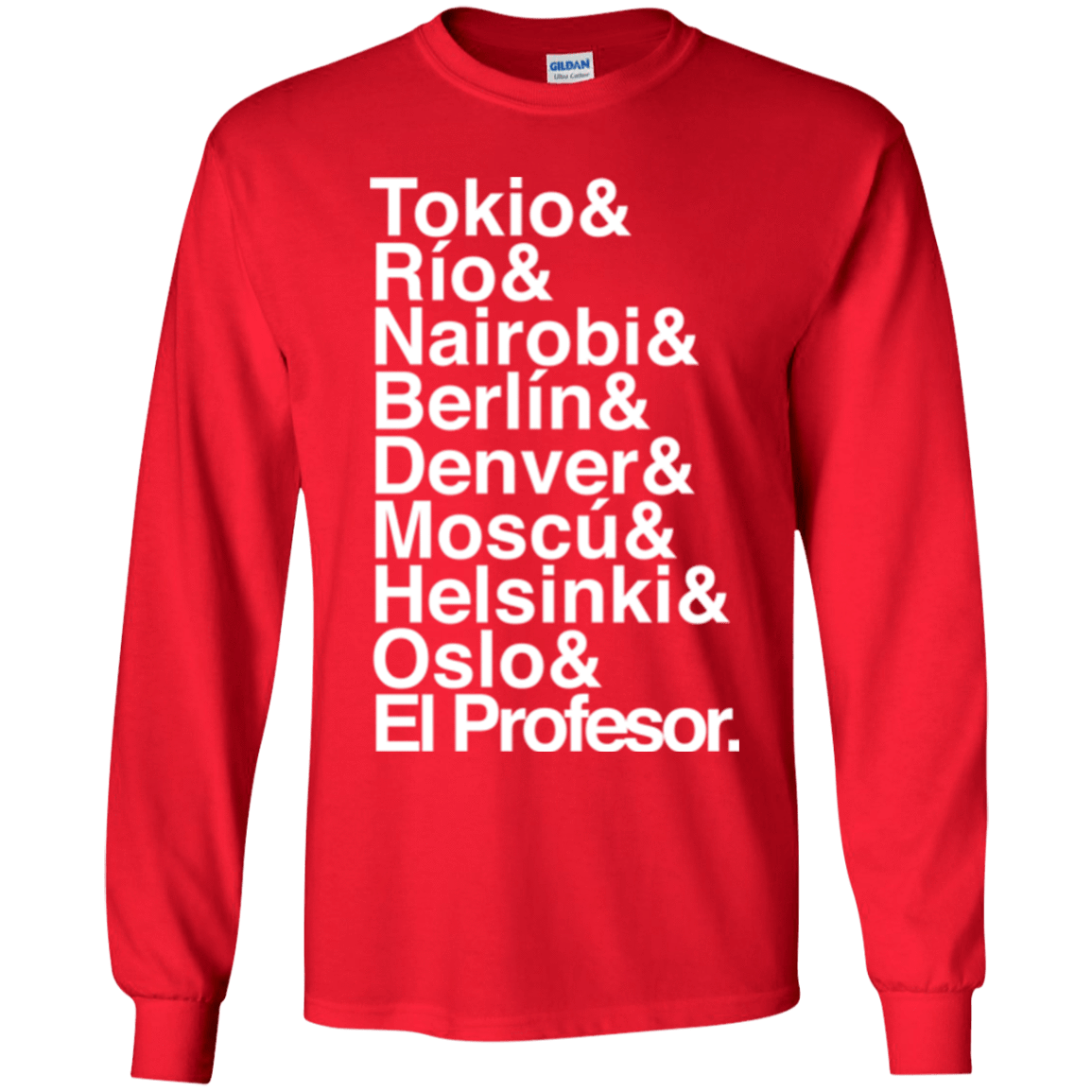 T-Shirts Red / YS Money Heist Jetset Youth Long Sleeve T-Shirt