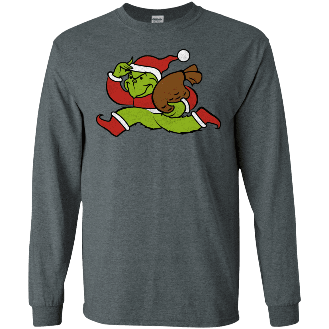 T-Shirts Dark Heather / S Monopoly Grinch Men's Long Sleeve T-Shirt