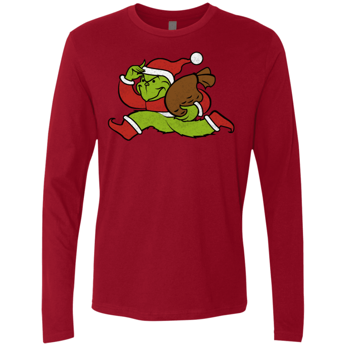 T-Shirts Cardinal / S Monopoly Grinch Men's Premium Long Sleeve