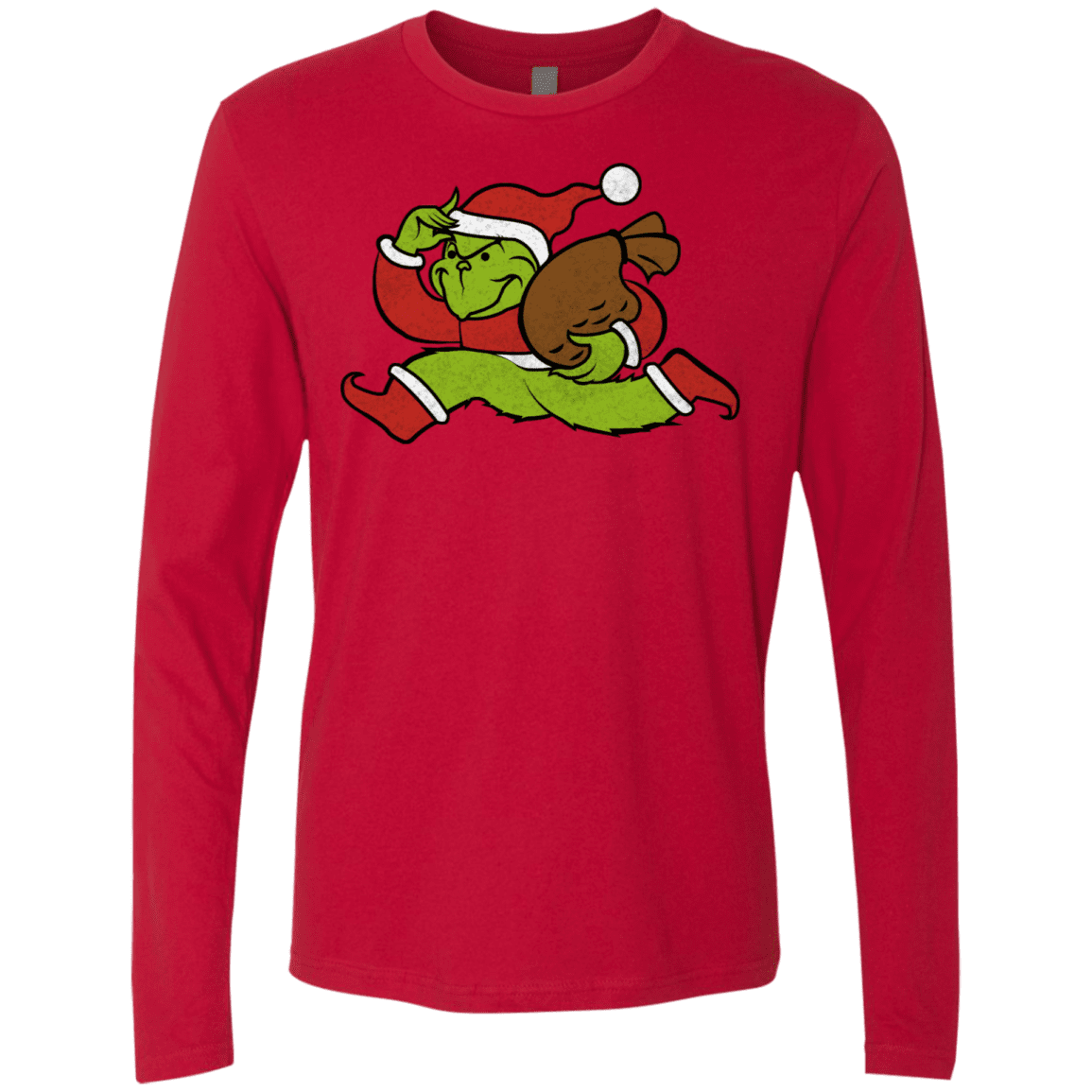T-Shirts Red / S Monopoly Grinch Men's Premium Long Sleeve