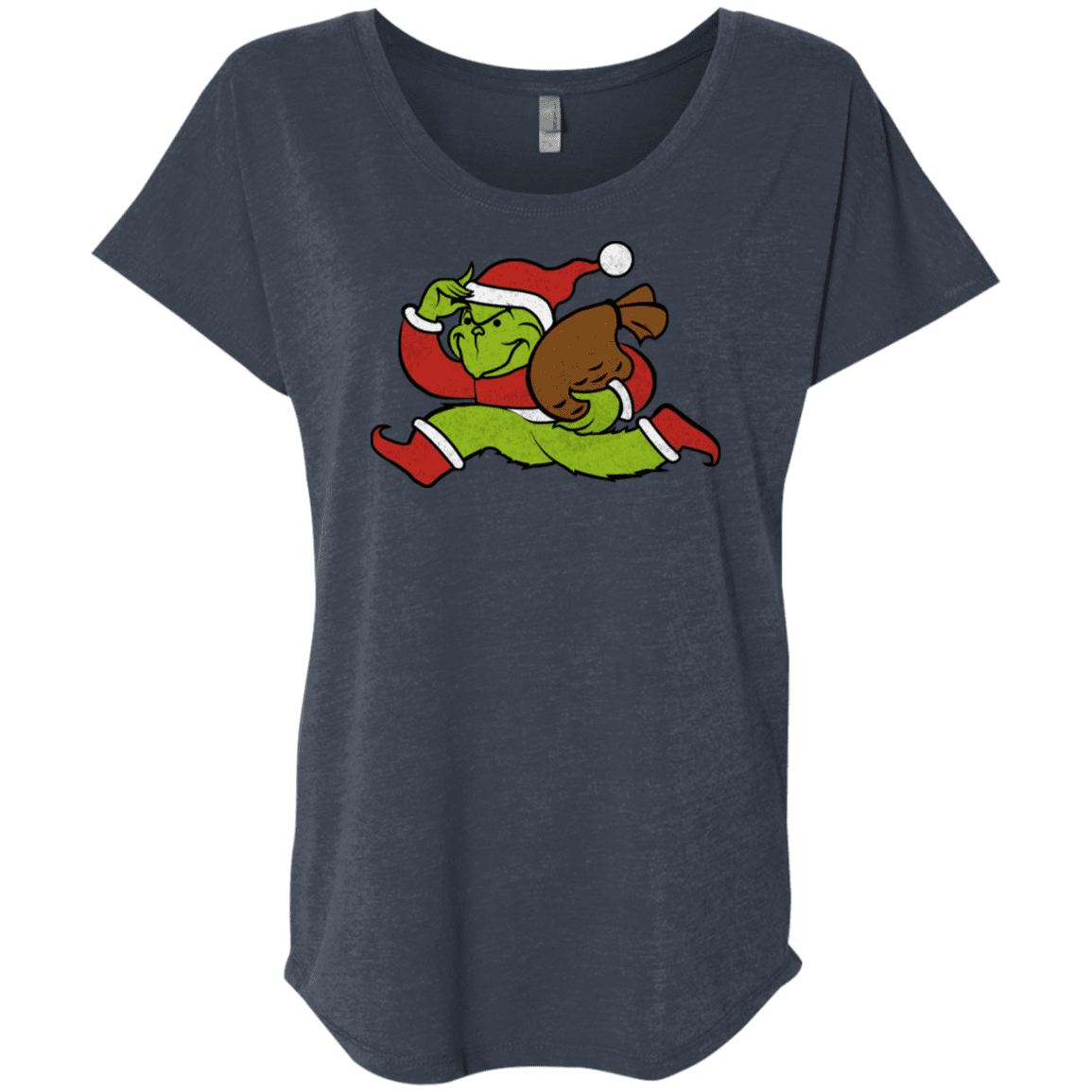 T-Shirts Vintage Navy / X-Small Monopoly Grinch Triblend Dolman Sleeve