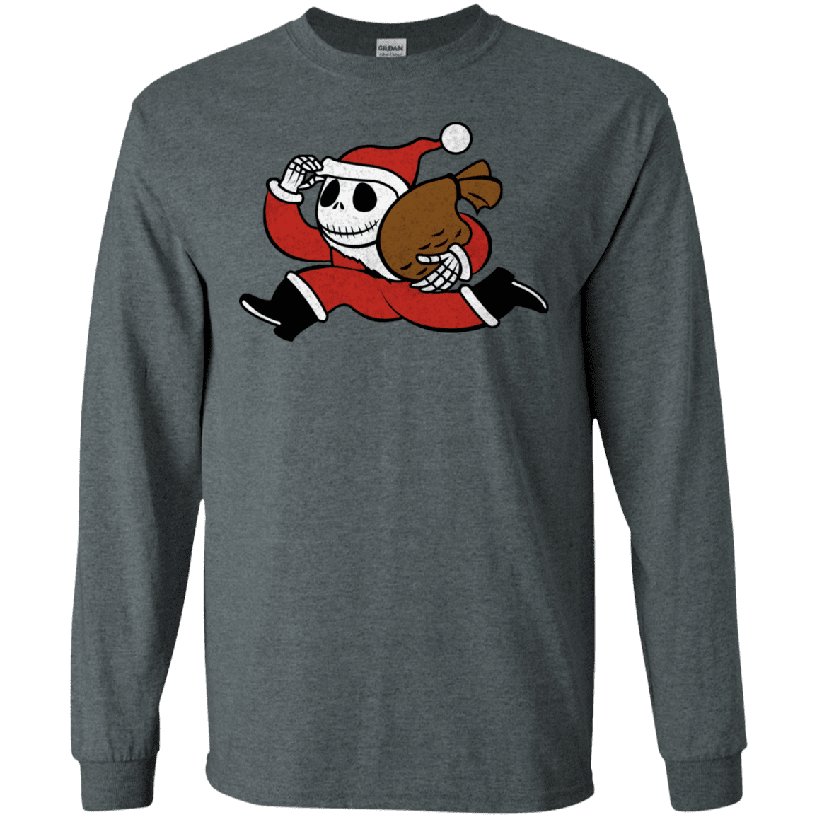 T-Shirts Dark Heather / S Monopoly Skellington Men's Long Sleeve T-Shirt