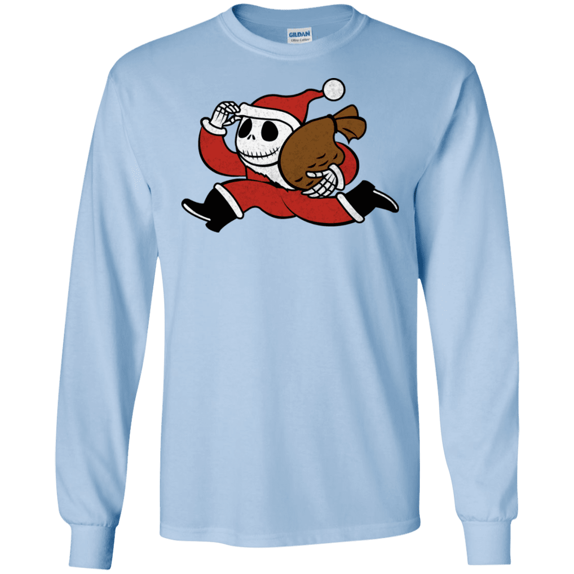 T-Shirts Light Blue / S Monopoly Skellington Men's Long Sleeve T-Shirt