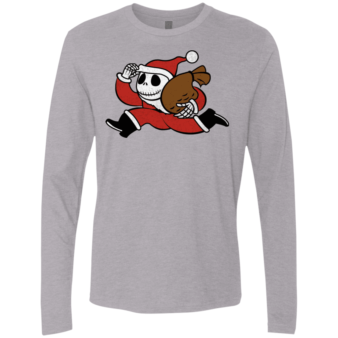 T-Shirts Heather Grey / S Monopoly Skellington Men's Premium Long Sleeve