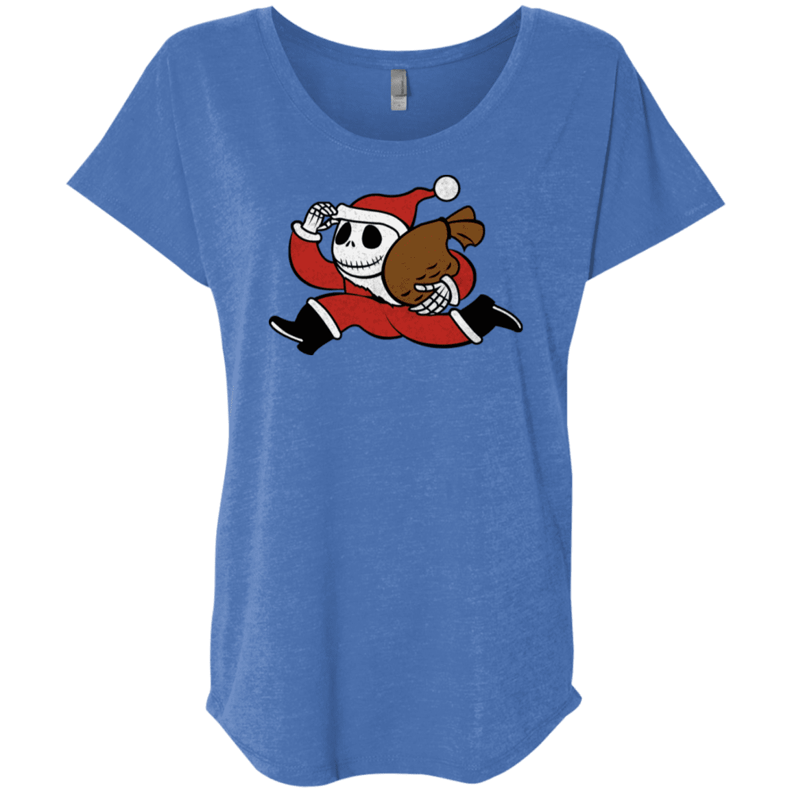 T-Shirts Vintage Royal / X-Small Monopoly Skellington Triblend Dolman Sleeve